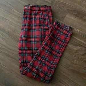 Plaid skinny fit pants
